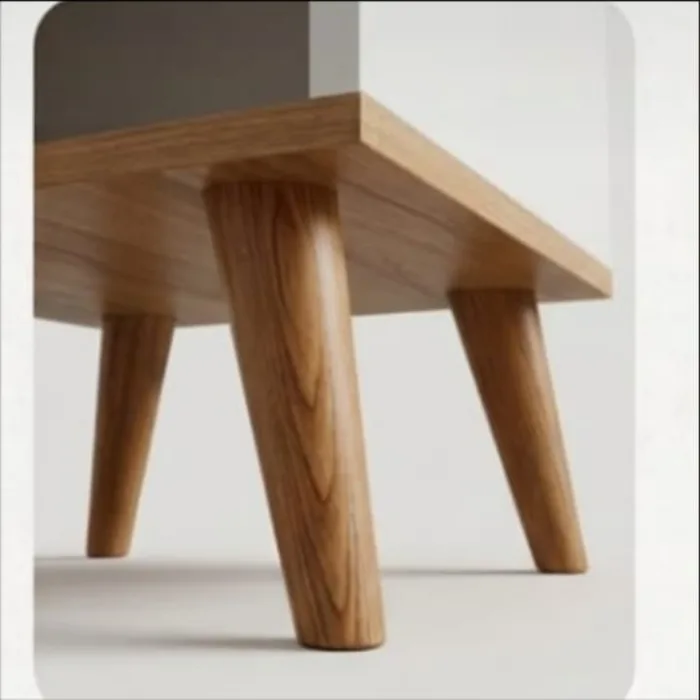 Pieds en bois naturel massif